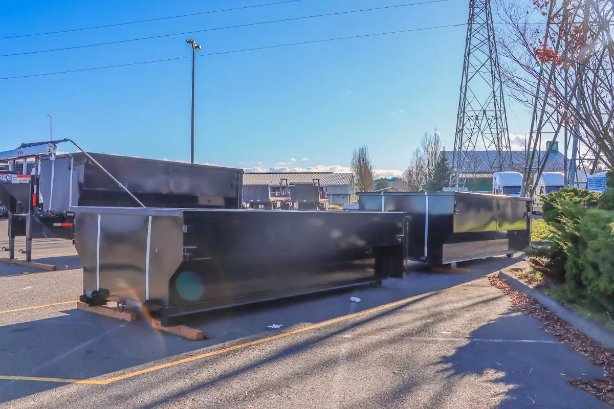 Roll-off dumpster ready for waste disposal at job site for Construction Dumpster Rental in Goodyear